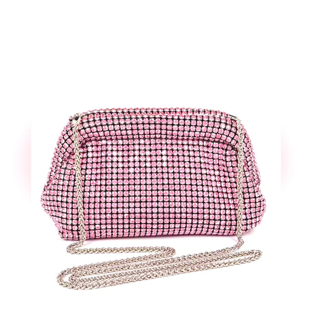 Oversized Rhinestone Soft Convertible Clutch Bag - Picture 3 of 8